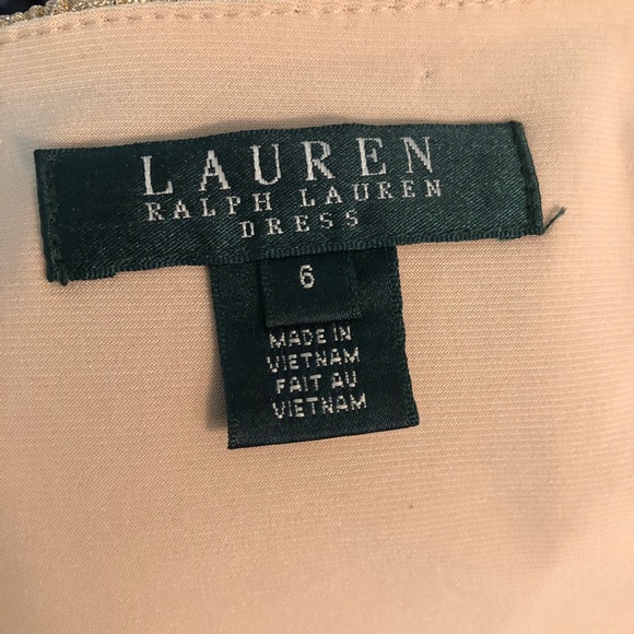 Lauren Ralph Lauren Metallic Gold Dress Size 6 - Picture 10 of 14